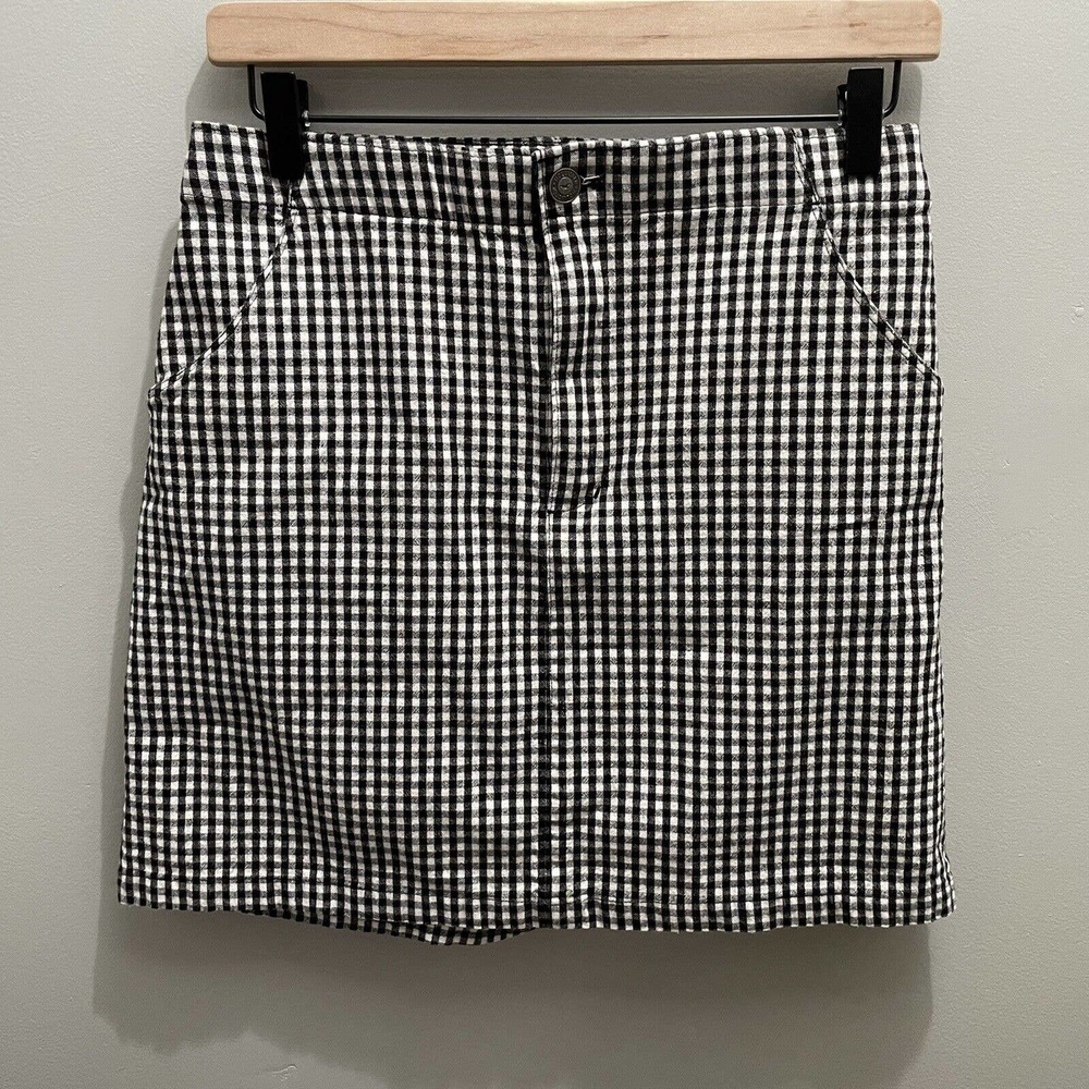 Hollister Black and White Check mini skirt size medium Plaid